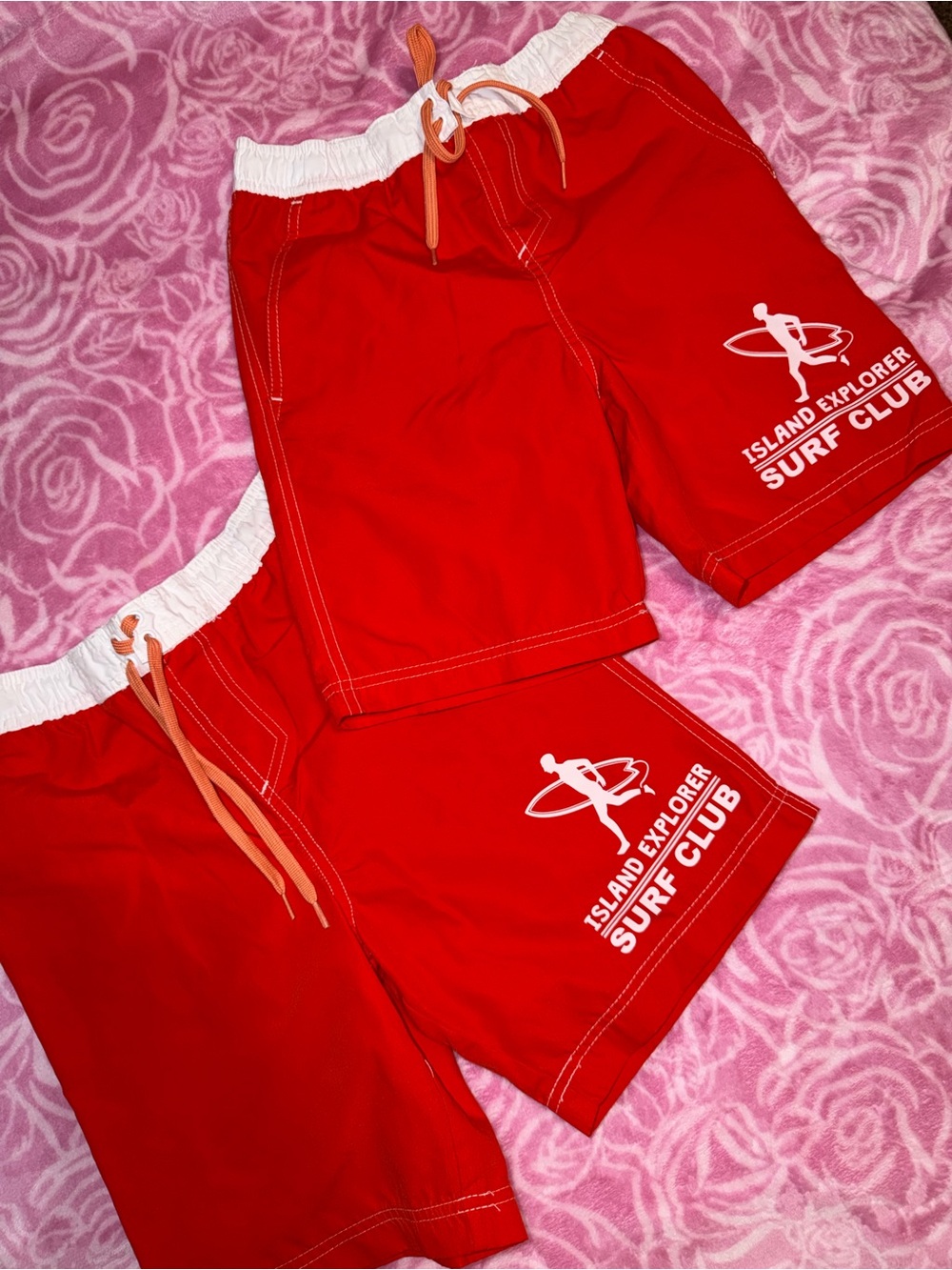 Kids Red Surf Club Swim Shorts 10/12
